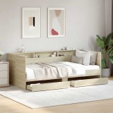 Cumpara ieftin Daybed cu sertar cu raft Stejar Sonoma Lemn prelucrat