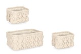 Cumpara ieftin Set 3 cosuri depozitare textil ivoire Yuna 18x14x12h (2); 30x20x13h