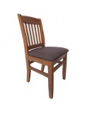 Scaun de living si bucatarie, lemn masiv fag, Bogdan, tapitat cu stofa, 120 kg, 88,5x46x42cm, Nuc