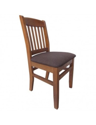 Scaun de living si bucatarie, lemn masiv fag, Bogdan, tapitat cu stofa, 120 kg, 88,5x46x42cm, Nuc foto
