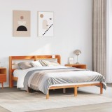 VidaXL Cadru de pat cu tăblie, maro ceruit, 160x200 cm, lemn masiv pin 3306561