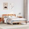 Gossi cadru de pat cu tablie, maro ceruit, 160x200 cm, lemn masiv pin