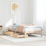 VidaXL Cadru de pat pentru copii cu sertare, 90x190 cm, lemn masiv pin
