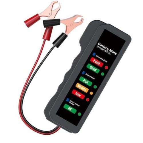 Tester de baterie si acumulator masina, afisare diagnostic cu LED, tensiune 12 V