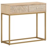 VidaXL Masă consolă, 90x30x76 cm, lemn masiv de mango și fier