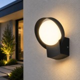 Aplica LED Exterior Erste Hathor 16W IP54 Negru Mat - Iluminat Arhitectural Modern Eficient pentru Fatade si Terase, Design Geometric Robust