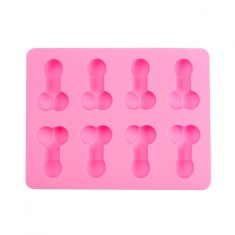 Matrita de copt 8 Forme Penis din silicon, Roz, 18,5 cm