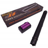Cumpara ieftin Baston electrosoc si lanterna IdeallStore&reg;, Rowdy X8, metalic, 35 cm, negru
