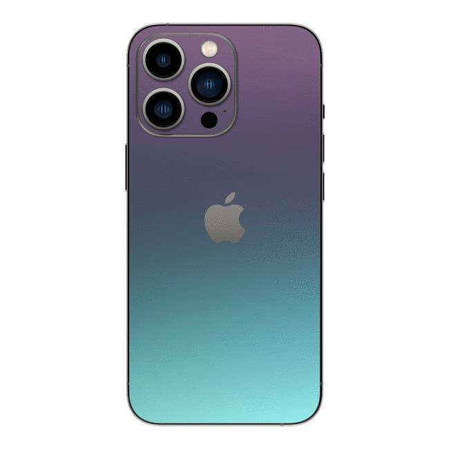 Set Folii Skin Acoperire 360 Compatibile cu Apple iPhone 15 Pro Max - ApcGsm Wraps Skin Chameleon Lavander Blue