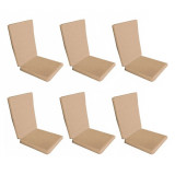 Set 6 perne decorative pentru scaun de bucatarie cu spatar, dimensiune sezut 42x40 cm, spatar 42x50 cm, culoare bej, Palmonix