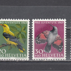 M2 TS6 1 - Timbre foarte vechi - Elvetia - pasari - pro juventute 1969