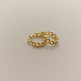 Cercei rotunzi placati cu aur Braid - diametru 1,5 cm