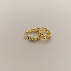 Cercei rotunzi placati cu aur Braid - diametru 1,5 cm foto