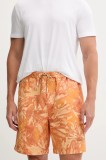 Napapijri pantaloni scurți jeans N-Talla Aop bărbați, culoarea portocaliu, NP0A4IBRFED1