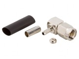 Conector SMA mufă tată unghi 90&deg; 50&Omega; lipire crimpat PTFE