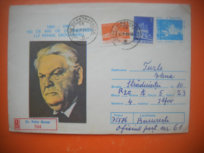 HOPCT PLIC 532 MIHAIL SADOVEANU 1880-1980 -ROMANIA foto