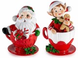 Set 2 decoratiuni Craciun polirasina multicolora cm 9 x 8,5 x 14,5 H