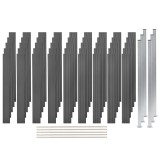 Set panouri de gard, 5 pătrate, gri, 872 x 187 cm, WPC