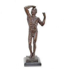 Adam-statueta din bronz pe un soclu din marmura TBA-73