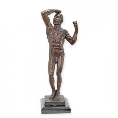 Adam-statueta din bronz pe un soclu din marmura TBA-73 foto