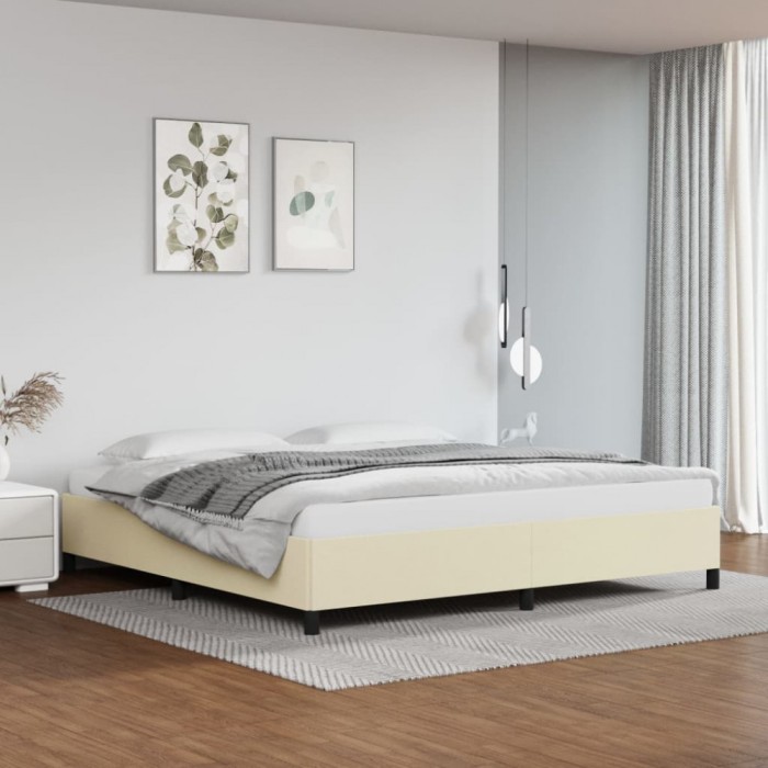 vidaXL Cadru de pat, crem, 200x200 cm, piele ecologică 347271