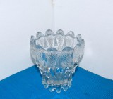 Vaza cristal clar suflata in mulaj - 2 - design Ingrid Glashutte, Germania