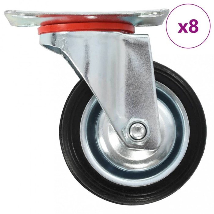 Gossi roti pivotante, 8 buc., 75 mm