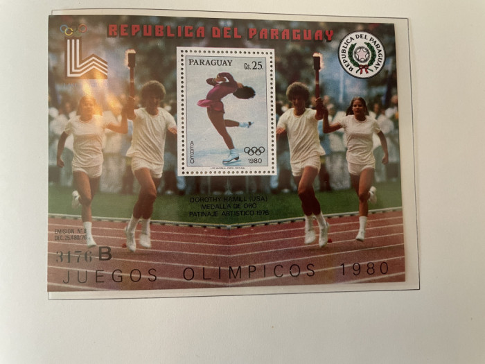 paraguay - Timbre sport, jocurile olimpice 1980, nestampilate MNH