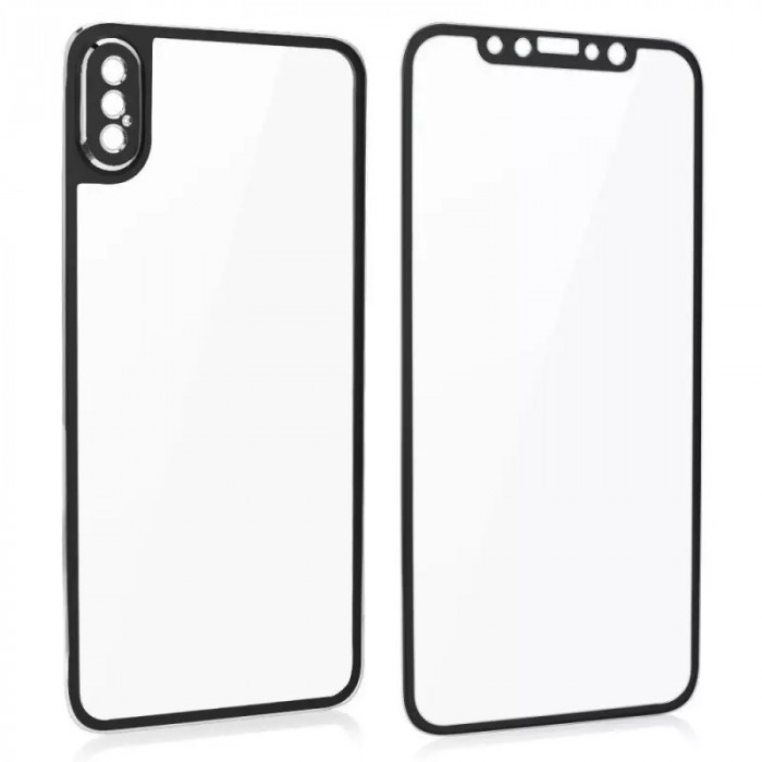 Folie protectie din sticla pentru Iphone X, full cover Negru