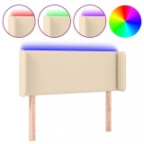 Cumpara ieftin Tablie de pat cu LED, crem, 103x16x78/88 cm, textil