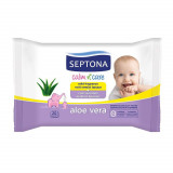 Servetele Umede pentru Bebelusi SEPTONA, 20 Buc/Set, Aloe Vera, Servetele Umede Septona, Servetele Bebelusi Septona, Servetele Umede pentru Copii, Ser