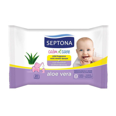 Servetele Umede pentru Bebelusi SEPTONA, 20 Buc/Set, Aloe Vera, Servetele Umede Septona, Servetele Bebelusi Septona, Servetele Umede pentru Copii, Ser foto