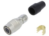 Conector circular HR10 push-pull mufă 2A argintat pentru lipire