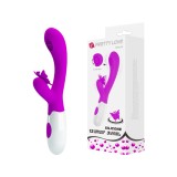Vibrator fluture, 2in1, pentru clitoris si punctul G, lungime 20 cm, diametru 3.2 cm, Pretty Love, 12 functii de vibratii, silicon, mov