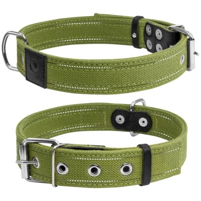 Collar, Zgarda caini dubla, 35mm latime, 51-63cm lungime, verde, 6138 foto