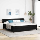 VidaXL Pat boxspring cu saltea cu saltea Negru 200 x 200 cm țesătură