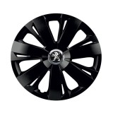 Cumpara ieftin Set 4 capace roti Negre Cu Inel Cromat Energy R16 pentru gama auto Peugeot, Autohelix MSA