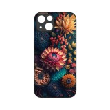 Husa BestCase&reg; Slim Glassy, Compatibila Cu Apple iPhone 14, Colorful Flowers, G