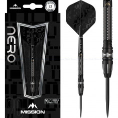 Set sageti darts Mission steel Nero 22g, black, M4, front weighted, 90% wolfram foto