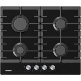 Plita incorporabila Heinner HBH-M421IRFGBK, Gaz, 4 arzatoare, Aprindere electrica, Sticla neagra