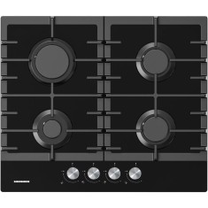 Plita incorporabila Heinner HBH-M421IRFGBK, Gaz, 4 arzatoare, Aprindere electrica, Sticla neagra