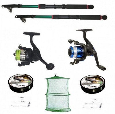 Set 2 lansete 3m eastshark, doua mulinete, doua gute, doua monturi si juvelnic foto