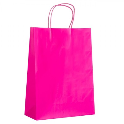 Sacosa Cadou Kraft, Fucsia, Dimensiuni 26x11x35cm foto