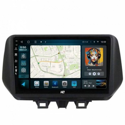 Navigatie Hyundai Tucson (2018-2020) 8GB RAM Android 13 Octacore Slot Sim 4G DSP GPS Wi-FI Carplay Android Auto USB Bluetooth Waze Touchscreen 9 Inch foto