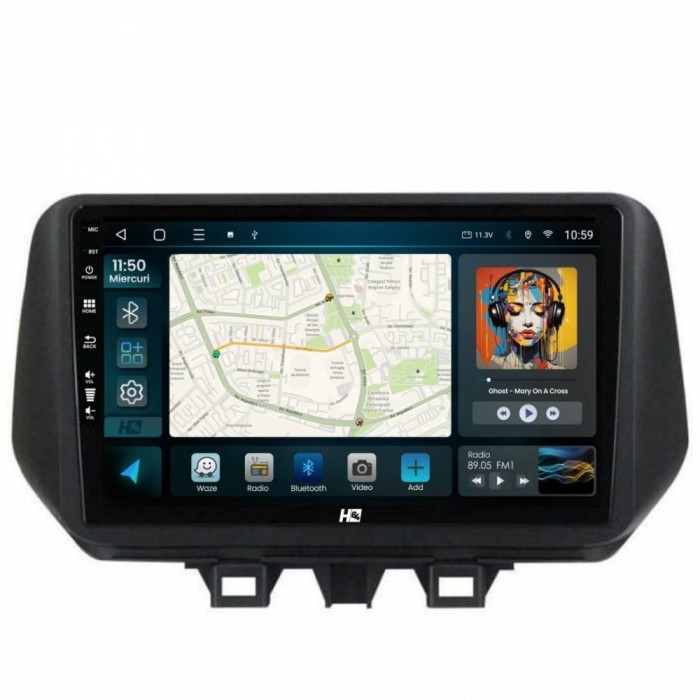Navigatie Hyundai Tucson (2018-2020) 8GB RAM Android 13 Octacore Slot Sim 4G DSP GPS Wi-FI Carplay Android Auto USB Bluetooth Waze Touchscreen 9 Inch
