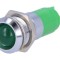 Lampă LED verde 24-28VDC &Oslash;14,2mm IP67
