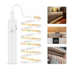 Banda LED, kit cu senzor de miscare, lungime 1 metru, 60 LED/m, alimentare baterii