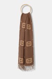 Marella fular culoarea maro, cu model, 2523546046200