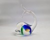 Murano original figurina de sticla lucrata manual Balena paperweight Italia '70 arta sticla lucrata manual 11 x 15 cm