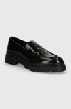 Gant mocasini de piele Aligrey femei, culoarea negru, cu toc plat, 29571765 G00